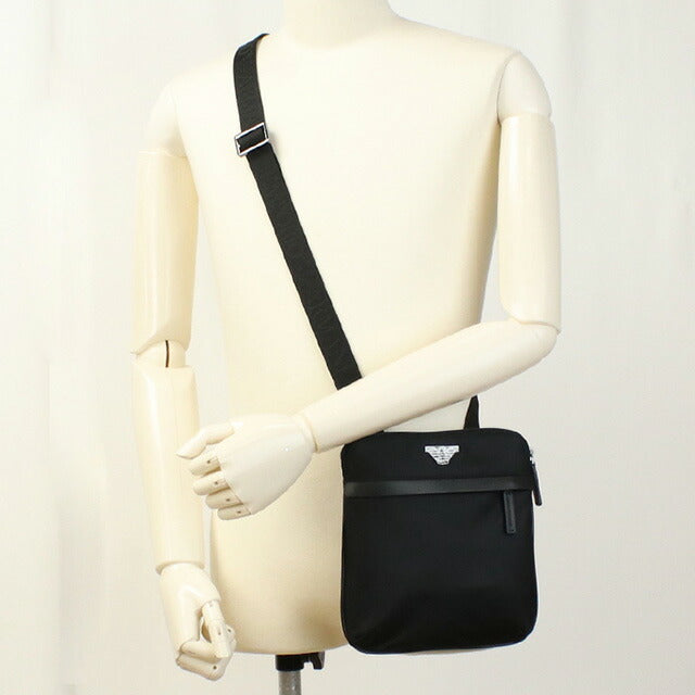 エンポリオ・アルマーニ 斜め掛け ショルダーバッグ メンズ ブランド EMPORIO ARMANI EM001807 ブラック バッグ EMAEM001807011