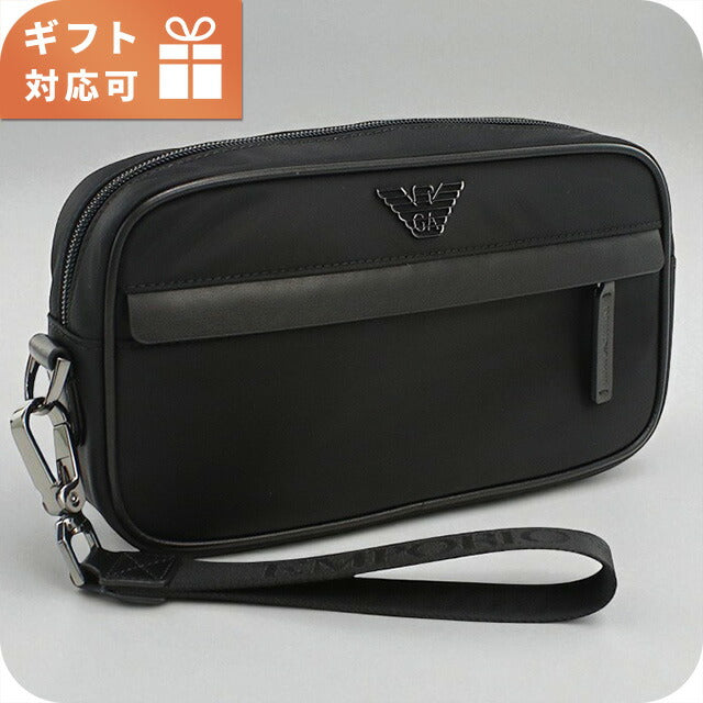 エンポリオ・アルマーニ セカンドバッグ メンズ ブランド EMPORIO ARMANI EM001811 ブラック バッグ EMAEM001811011