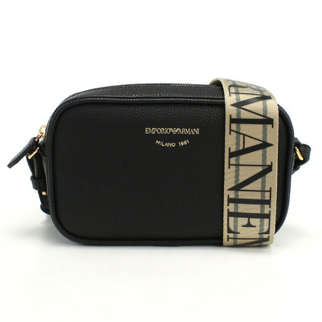 エンポリオ・アルマーニ 斜め掛け ショルダーバッグ レディース ブランド EMPORIO ARMANI レザー Y3H276 BLACK-SILVER ブラック バッグ EMAY3H276011