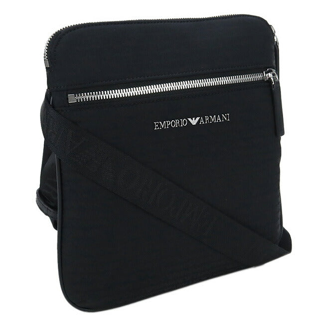 Emporio Armani ブラック ショルダーバッグ エンポリオ・アルマーニ 斜め掛け ショルダーバッグ メンズ