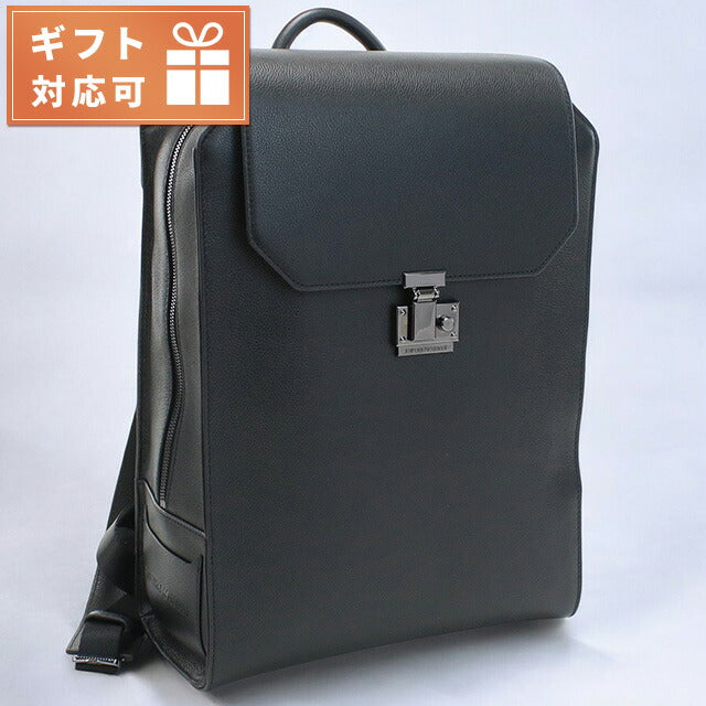 エンポリオ・アルマーニ リュック メンズ ブランド EMPORIO ARMANI レザー Y4O439 BLACK-GUN METAL ブラック バッグ EMAY4O439021