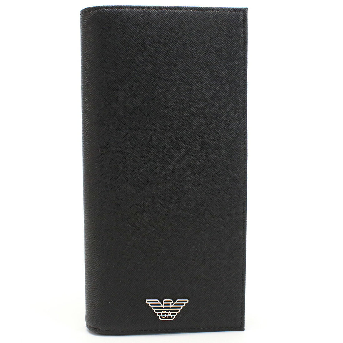 エンポリオ・アルマーニ 長財布ニ折小銭入付き メンズ レザー Y4R170 BLACK-BLACK ブラック 財布 EMAY4R170061