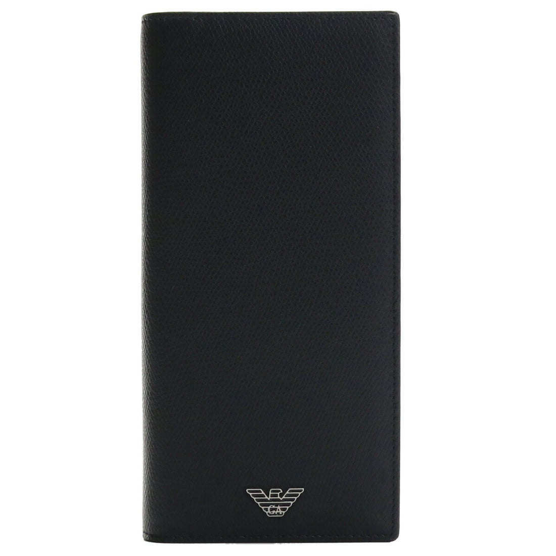 エンポリオ・アルマーニ 長財布ニ折小銭入付き メンズ レザー イタリア Y4R256 BLACK ブラック 財布 EMAY4R256011