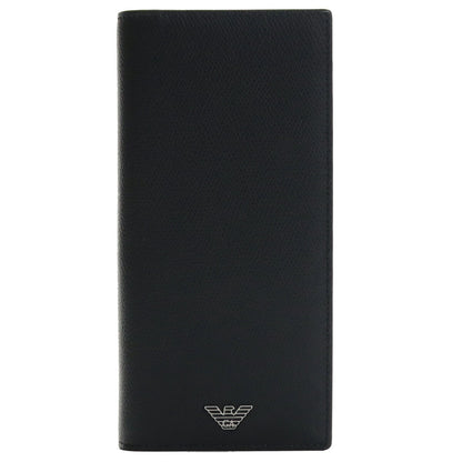 エンポリオ・アルマーニ 長財布ニ折小銭入付き メンズ レザー イタリア Y4R256 BLACK ブラック 財布 EMAY4R256011