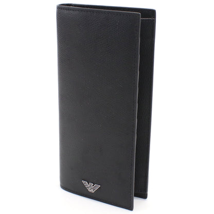 エンポリオ・アルマーニ 長財布ニ折小銭入付き メンズ レザー イタリア Y4R256 BLACK ブラック 財布 EMAY4R256011