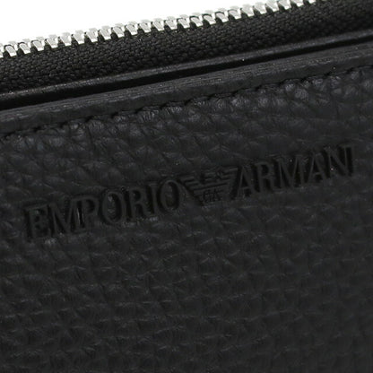 エンポリオ・アルマーニ 二折財布小銭入付き メンズ ブランド EMPORIO ARMANI レザー Y4R262 BLACK ブラック 財布 EMAY4R262011