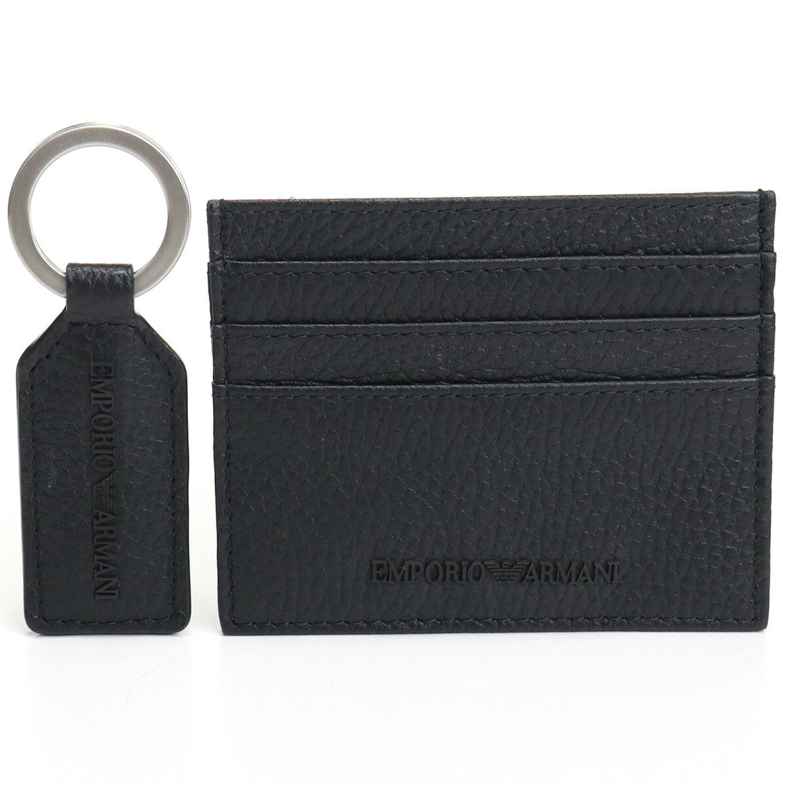 エンポリオ・アルマーニ カードケース メンズ レザー チュニジア Y4R382 BLACK ブラック 財布 EMAY4R382011