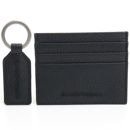 エンポリオ・アルマーニ カードケース メンズ レザー チュニジア Y4R382 BLACK ブラック 財布 EMAY4R382011