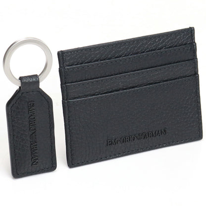 エンポリオ・アルマーニ カードケース メンズ レザー チュニジア Y4R382 BLACK ブラック 財布 EMAY4R382011