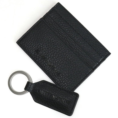 エンポリオ・アルマーニ カードケース メンズ レザー チュニジア Y4R382 BLACK ブラック 財布 EMAY4R382011
