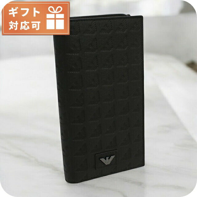 エンポリオ・アルマーニ 長財布ニ折小銭入付き メンズ ブランド EMPORIO ARMANI チュニジア Y4R624 BLACK 財布 EMAY4R624031