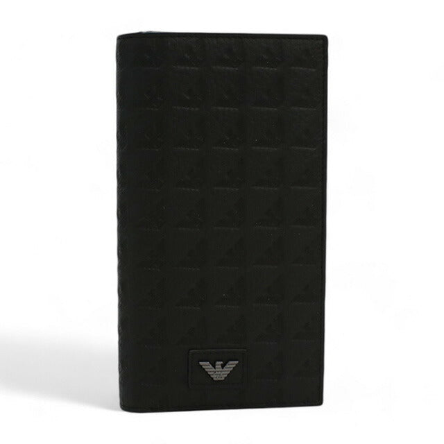エンポリオ・アルマーニ 長財布ニ折小銭入付き メンズ ブランド EMPORIO ARMANI チュニジア Y4R624 BLACK 財布 EMAY4R624031