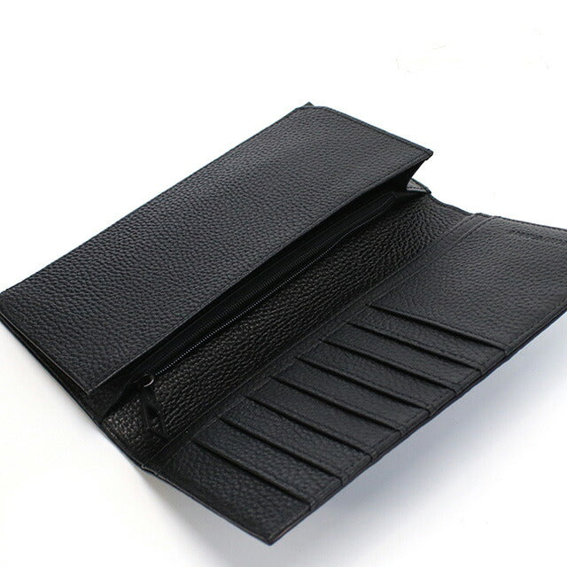 エンポリオ・アルマーニ 長財布ニ折小銭入付き メンズ ブランド Emporio Armani レザー YEM474 BLACK ブラック 財布 EMAYEM474511