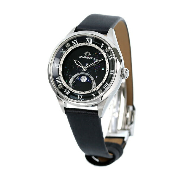 Citizen Campanola Moon Phase Collection Yuzuki Black lacquer mother-of-pearl quartz ladies watch brand EZ2000-14E CITIZEN EZ2000-14E