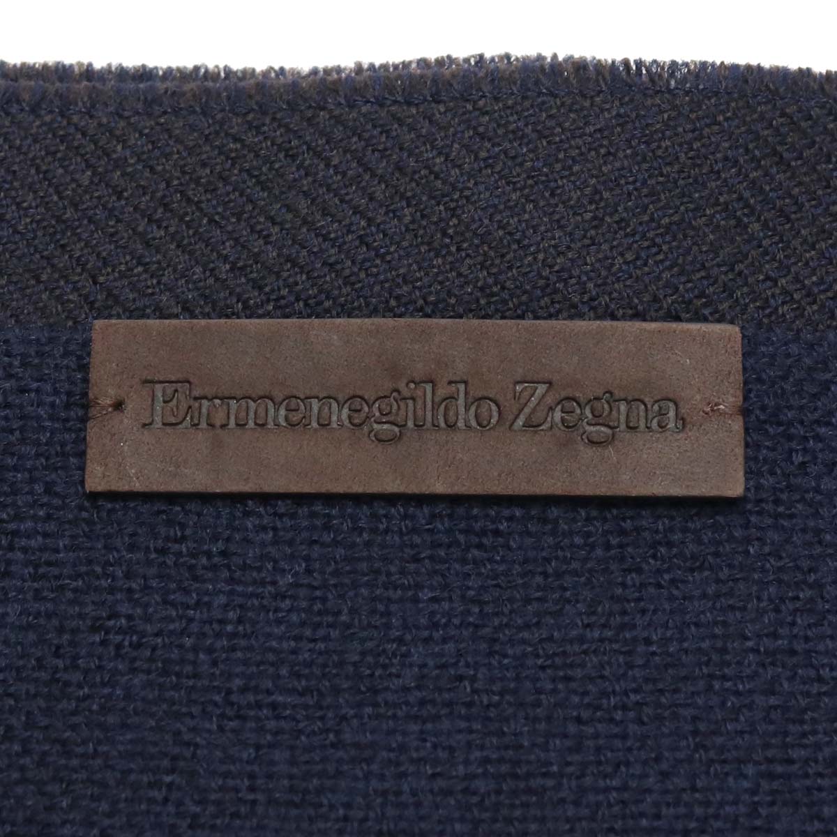 エルメネジルド・ゼニア マフラー メンズ ウール100% イタリア Z8L01 ネイビー系 小物 EZEZ8L01031