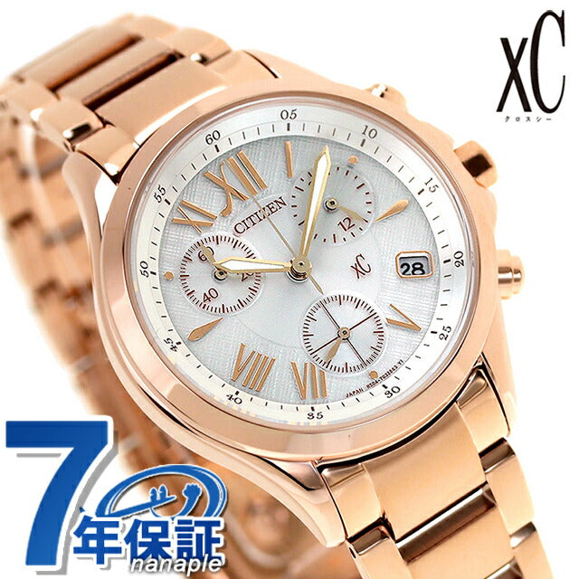 Citizen CrossC Eco Drive Solar Chronograph FB1403-53A CITIZEN xC Watch Brand Silver Pink Gold Women&