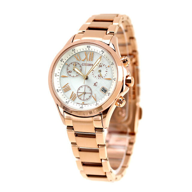 Citizen CrossC Eco Drive Solar Chronograph FB1403-53A CITIZEN xC Watch Brand Silver Pink Gold Women&