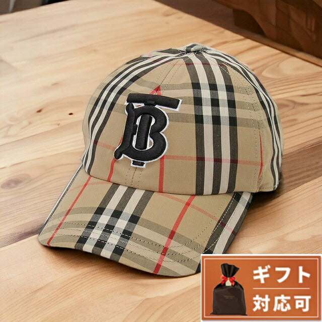 バーバリー BURBERRY 8068032 A7028 M TBロゴ モノグラムモチーフ ヴィンテージチェック コットンキャップ ベースボール 帽子 Mサイズ メンズ レディース FCBU00008M