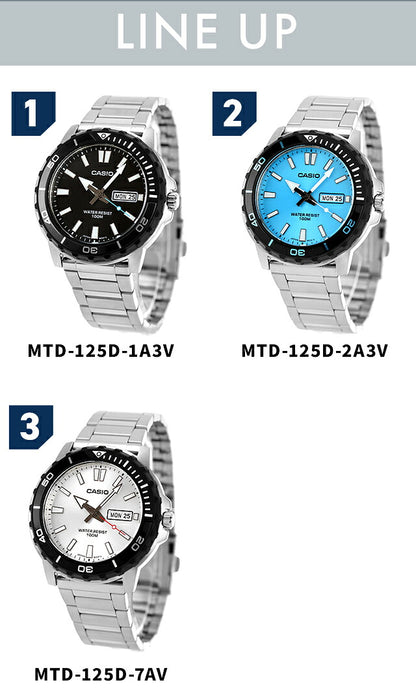 ＼父の日 ギフトセット／ カシオ チープカシオ CASIO クォーツ 電池式 FD-MTD-125D スタンダード メンズ チプカシ 腕時計 ブランド カシオ casio アナログ ブラック ブルー シルバー 黒 選べるモデル プレゼント 実用的 30代 40代 夫