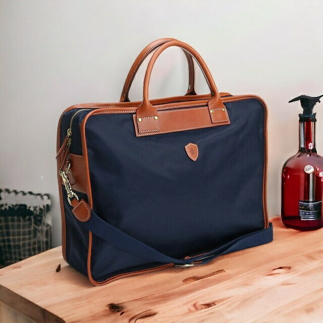 フェリージ ブリーフケース メンズ ナイロン レザー イタリア 1724 BLEU ネイビー バッグ FEL172402