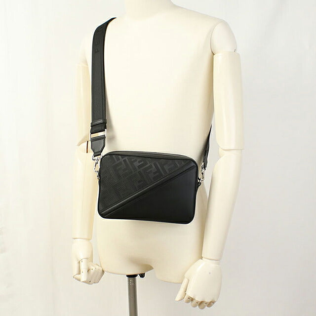 フェンディ 斜め掛け ショルダーバッグ メンズ ブランド FENDI   レザー 7M0286 ブラック FEN7M0286091