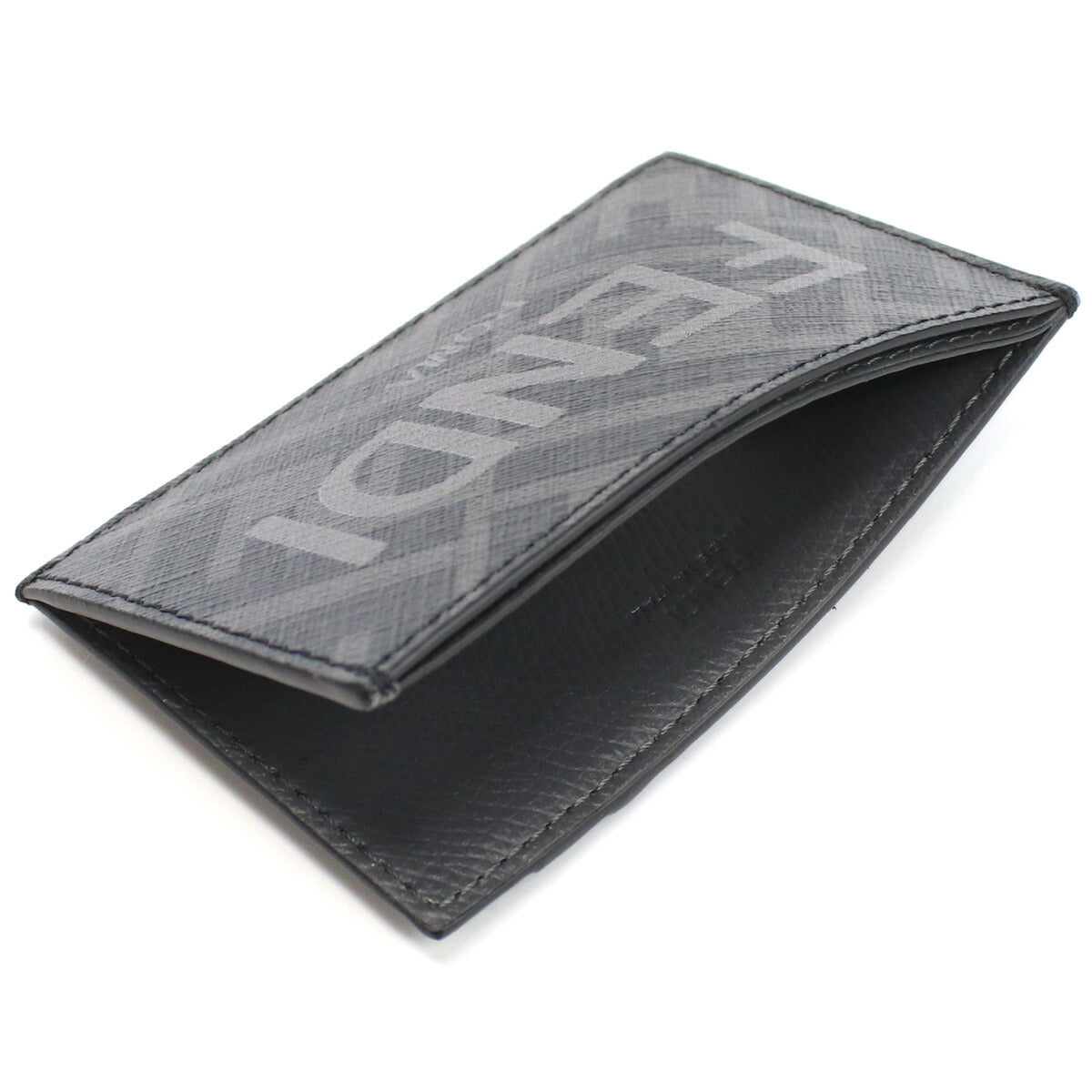 フェンディ カードケース メンズ PVC レザー イタリア 7M0328 ブラック グレー系 財布 FEN7M0328011