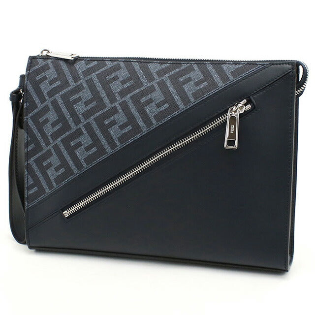 フェンディ セカンドバッグ メンズ ブランド FENDI レザー 7VA491 ブルー バッグ FEN7VA491051