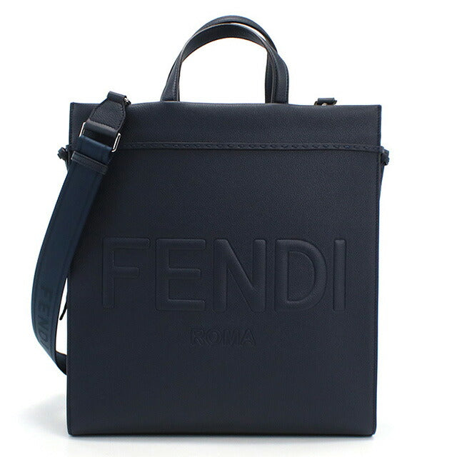 フェンディ トートバッグ メンズ ブランド FENDI レザー 7VA583 ネイビー系 バッグ FEN7VA583011