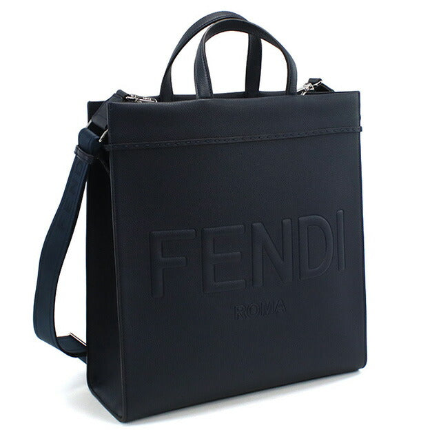 フェンディ トートバッグ メンズ ブランド FENDI レザー 7VA583 ネイビー系 バッグ FEN7VA583011