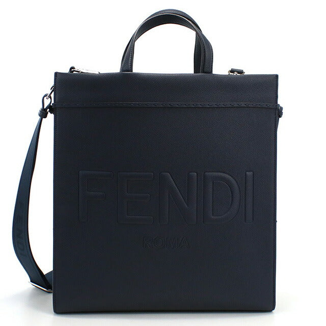 フェンディ トートバッグ メンズ ブランド FENDI レザー 7VA583 ネイビー系 バッグ FEN7VA583011
