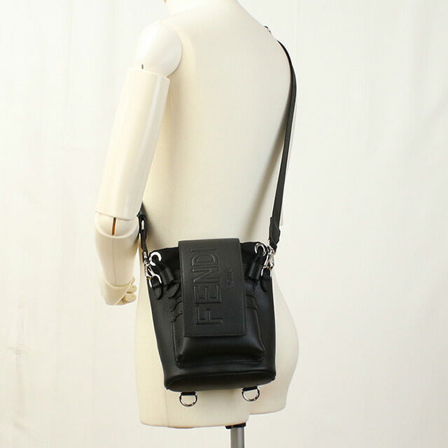 フェンディ ショルダーバッグ メンズ ブランド FENDI レザー 7VZ086 ブラック バッグ FEN7VZ086011