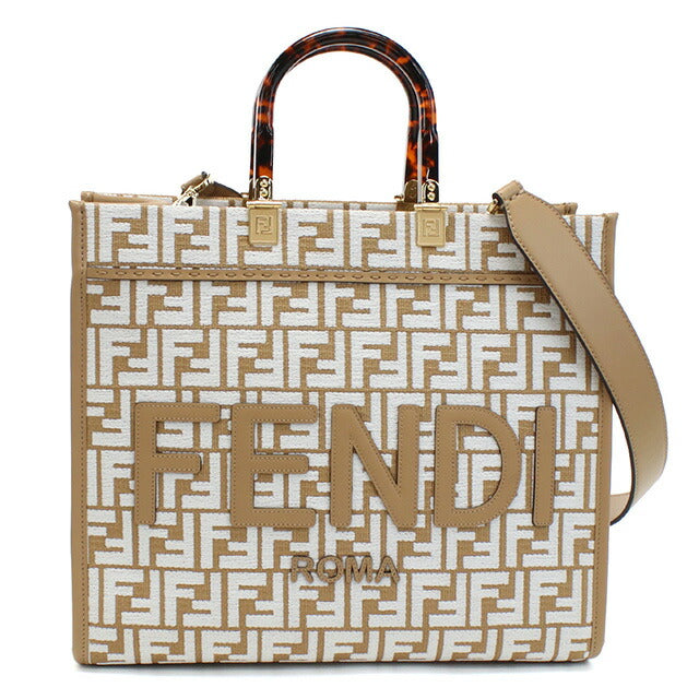 フェンディ トートバッグ レディース ブランド FENDI イタリア 8BH386 ブラウン系 ホワイト系 バッグ FEN8BH386041
