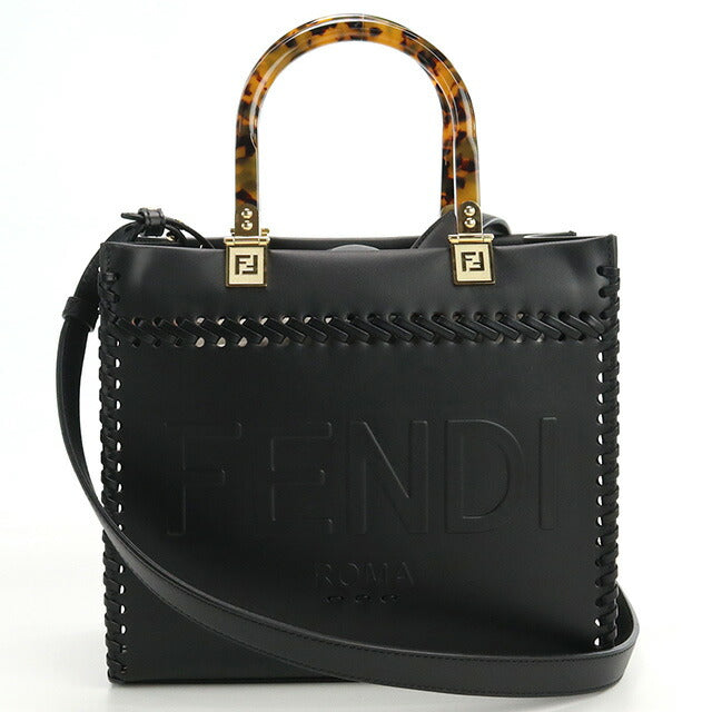 フェンディ トートバッグ レディース ブランド FENDI レザー 8BH394 ブラック バッグ FEN8BH394021