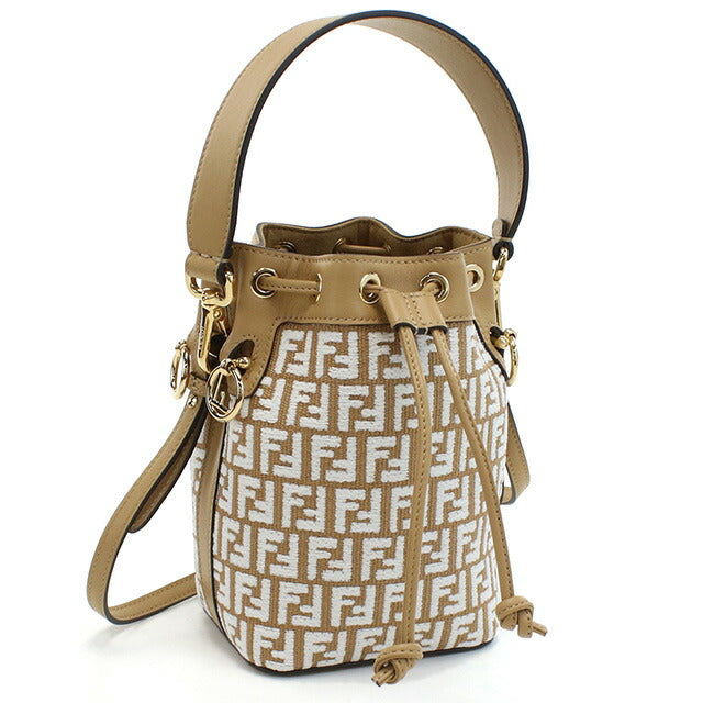 フェンディ ハンドバッグ レディース ブランド FENDI 8BS010 ブラウン系 ホワイト系 バッグ FEN8BS010011