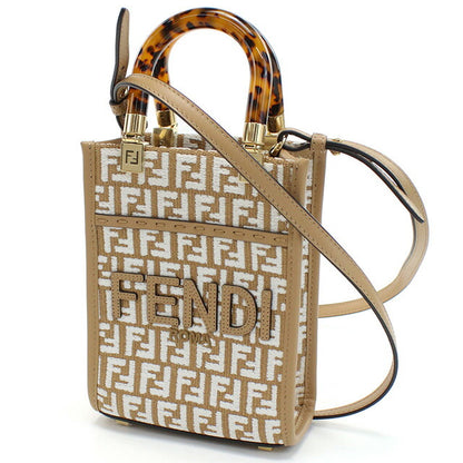 フェンディ トートバッグ レディース ブランド FENDI 8BS051 ブラウン系 ホワイト系 バッグ FEN8BS051011