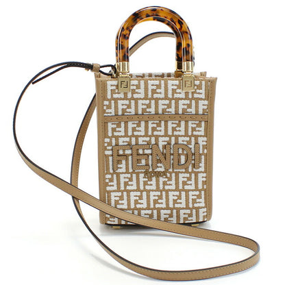 フェンディ トートバッグ レディース ブランド FENDI 8BS051 ブラウン系 ホワイト系 バッグ FEN8BS051011