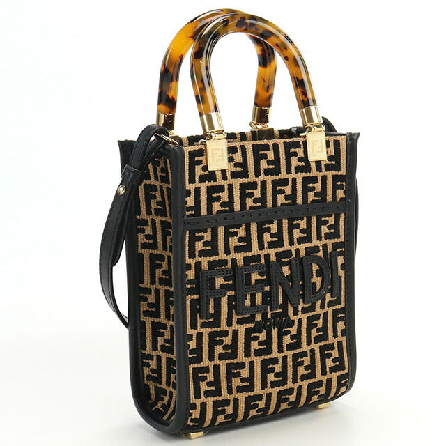 フェンディ トートバッグ レディース ブランド FENDI 8BS051 ブラック ブラウン系 バッグ FEN8BS051021