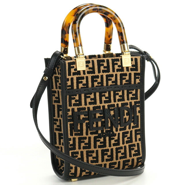 フェンディ トートバッグ レディース ブランド FENDI 8BS051 ブラック ブラウン系 バッグ FEN8BS051021