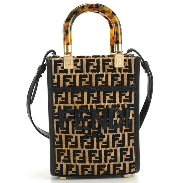フェンディ トートバッグ レディース ブランド FENDI 8BS051 ブラック ブラウン系 バッグ FEN8BS051021