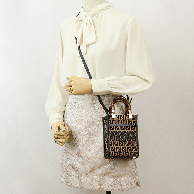 フェンディ トートバッグ レディース ブランド FENDI 8BS051 ブラック ブラウン系 バッグ フェンディ トートバッグ レディース ブランド FENDI 8BS051 ブラック