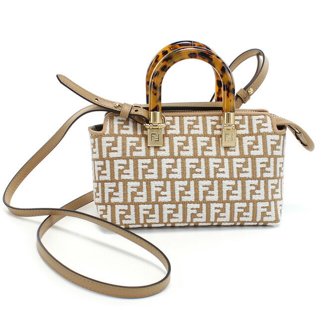 フェンディ ハンドバッグ レディース ブランド FENDI イタリア 8BS067 ブラウン系 ホワイト系 バッグ FEN8BS067011
