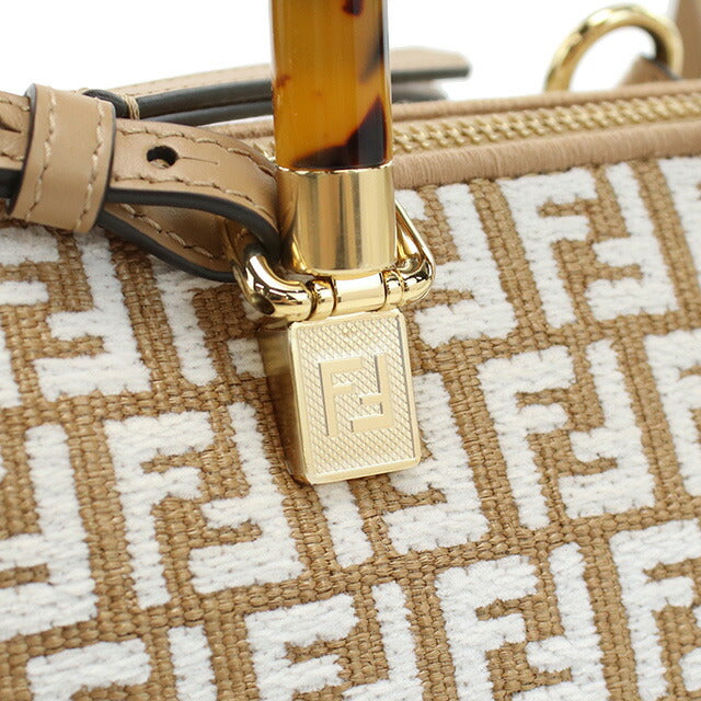 フェンディ ハンドバッグ レディース ブランド FENDI イタリア 8BS067 ブラウン系 ホワイト系 バッグ FEN8BS067011