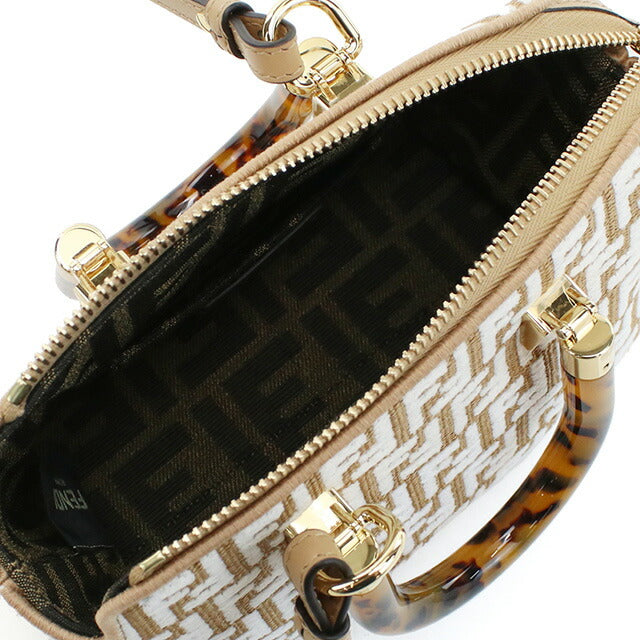 フェンディ ハンドバッグ レディース ブランド FENDI イタリア 8BS067 ブラウン系 ホワイト系 バッグ FEN8BS067011