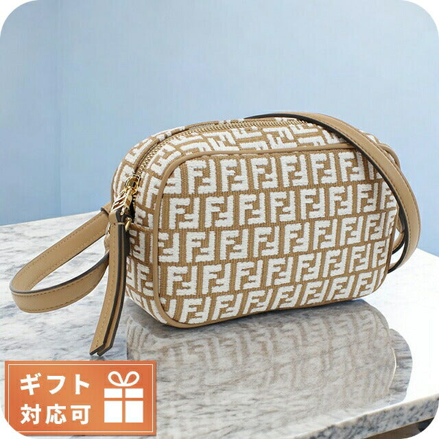 フェンディ 斜め掛け ショルダーバッグ レディース ブランド FENDI イタリア 8BS077 ブラウン系 ホワイト系 バッグ FEN8BS077021