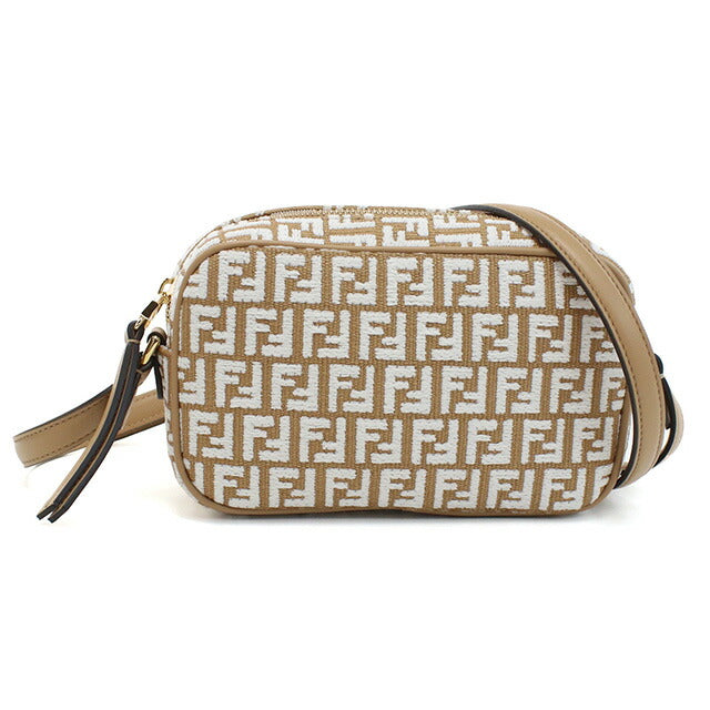 フェンディ 斜め掛け ショルダーバッグ レディース ブランド FENDI イタリア 8BS077 ブラウン系 ホワイト系 バッグ FEN8BS077021