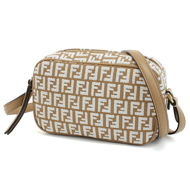 フェンディ 斜め掛け ショルダーバッグ レディース ブランド FENDI イタリア 8BS077 ブラウン系 ホワイト系 バッグ FEN8BS077021