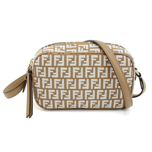 フェンディ 斜め掛け ショルダーバッグ レディース ブランド FENDI イタリア 8BS077 ブラウン系 ホワイト系 バッグ FEN8BS077021