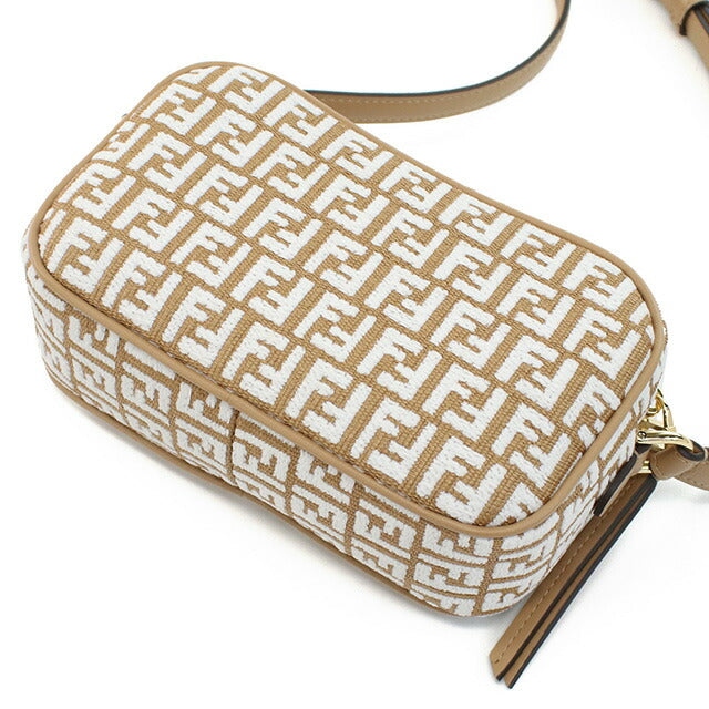 フェンディ 斜め掛け ショルダーバッグ レディース ブランド FENDI イタリア 8BS077 ブラウン系 ホワイト系 バッグ FEN8BS077021