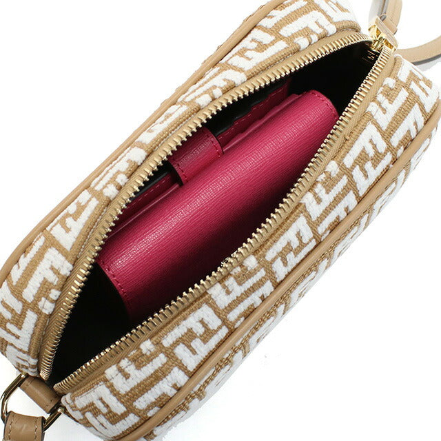 フェンディ 斜め掛け ショルダーバッグ レディース ブランド FENDI イタリア 8BS077 ブラウン系 ホワイト系 バッグ FEN8BS077021