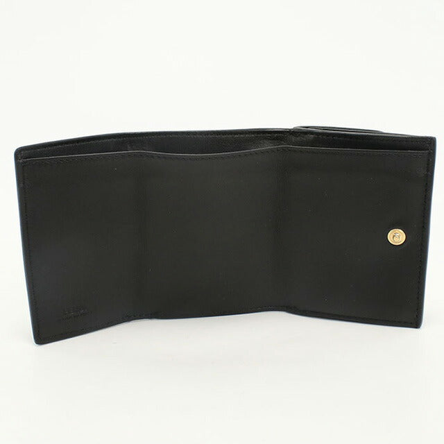 Fendi tri-fold wallet with coin purse ladies brand FENDI leather 8M0395 black wallet FEN8M0395041
